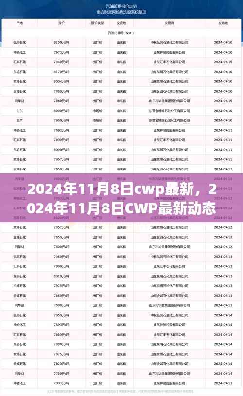 2024年11月8日CWP最新动态，引领行业变革的关键步骤与案例分析