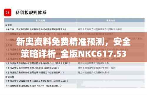 新奥资料免费精准预测，安全策略详析_全版NKC617.53