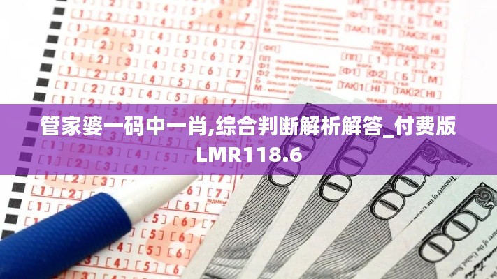 管家婆一码中一肖,综合判断解析解答_付费版LMR118.6